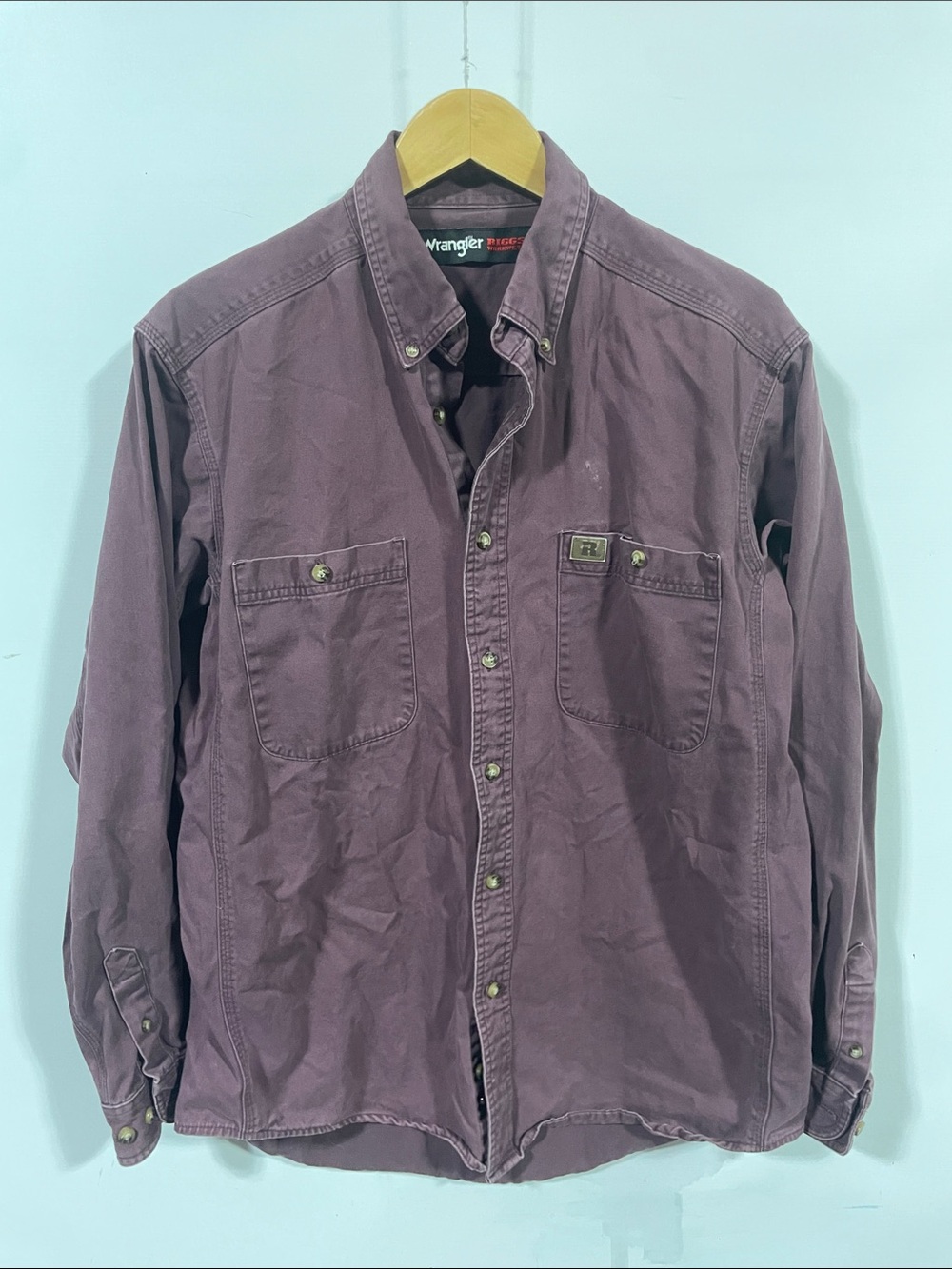 Wrangler Men’s Plum Button-Down Shirt